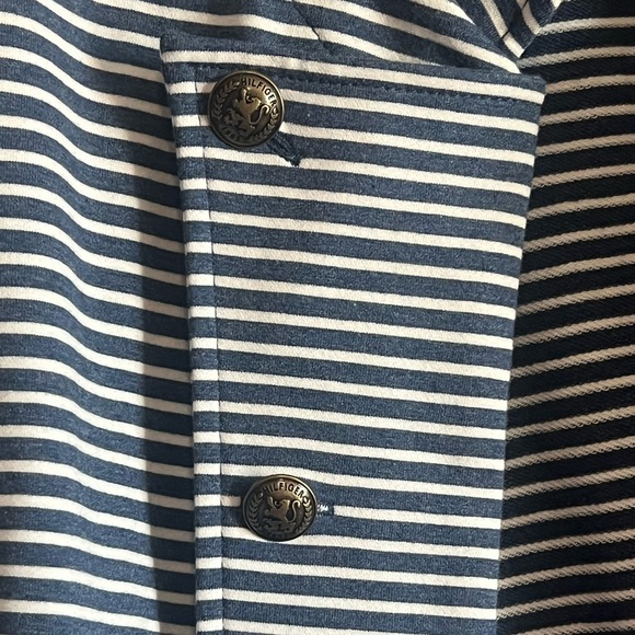 Tommy Hilfiger Navy and White Striped Military Band Jacket Nautical Size XL - Picture 3 of 13